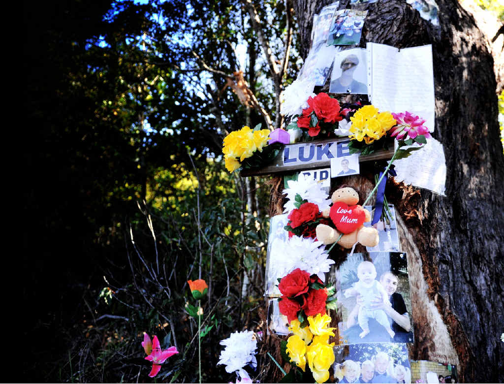 IN MEMORY: Friends and family pay tribute to Luke Joslin, who was killed in a car crash on Cowlong Rd at McLeans Ridges last Friday. IN MEMORY: Friends and family pay tribute to Luke Joslin, who was killed in a car crash on Cowlong Rd at McLeans Ridges last Friday.